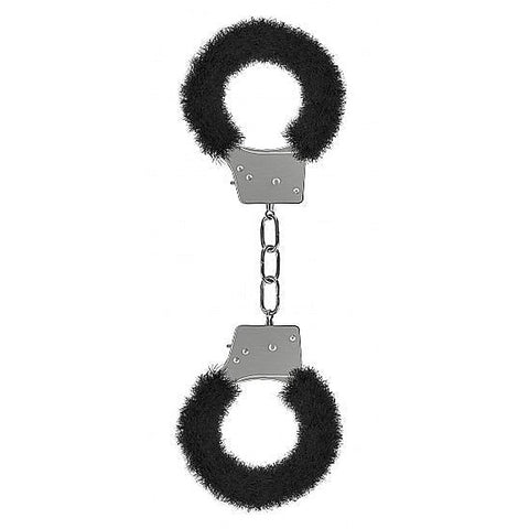 Ouch Beginner's Furry Handcuffs Fluffy Restraint - Steel Sex Toys