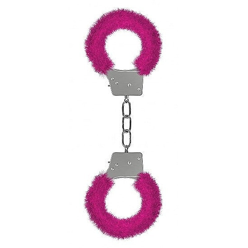 Ouch Beginner's Furry Handcuffs Fluffy Restraint - Steel Sex Toys