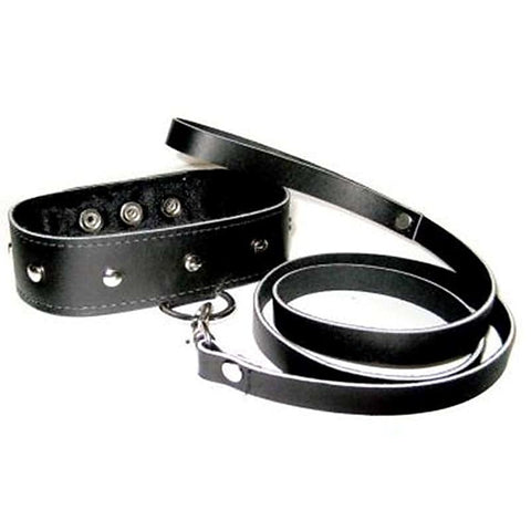 Leather Collar And Leash Set by Sportsheets - Collars and Leads