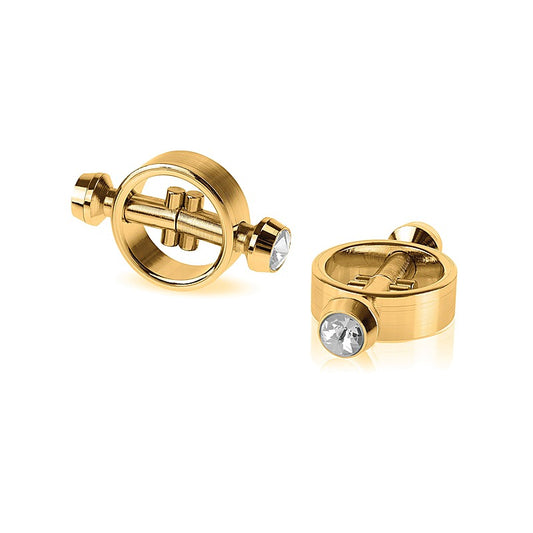 Pipedream Fetish Fantasy Gold Magnetic Womens Nipple Clamps - Nipple and Clit Clamps