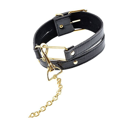Fetish Fantasy Gold Bondage Collar and Leash Set