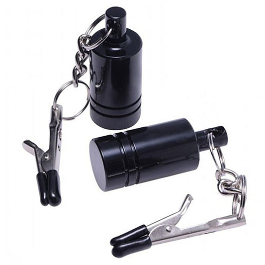 XR Brands Burden Cylinder - Heavy-Duty Nipple Clamps for Thrilling Sensation Play - Nipple and Clit Clamps