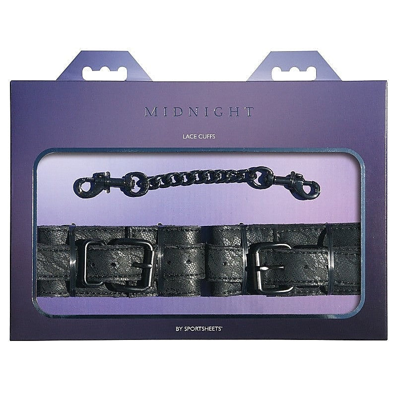 Midnight Lace Bondage Cuffs by Sportsheets - Cuffs and Restraints