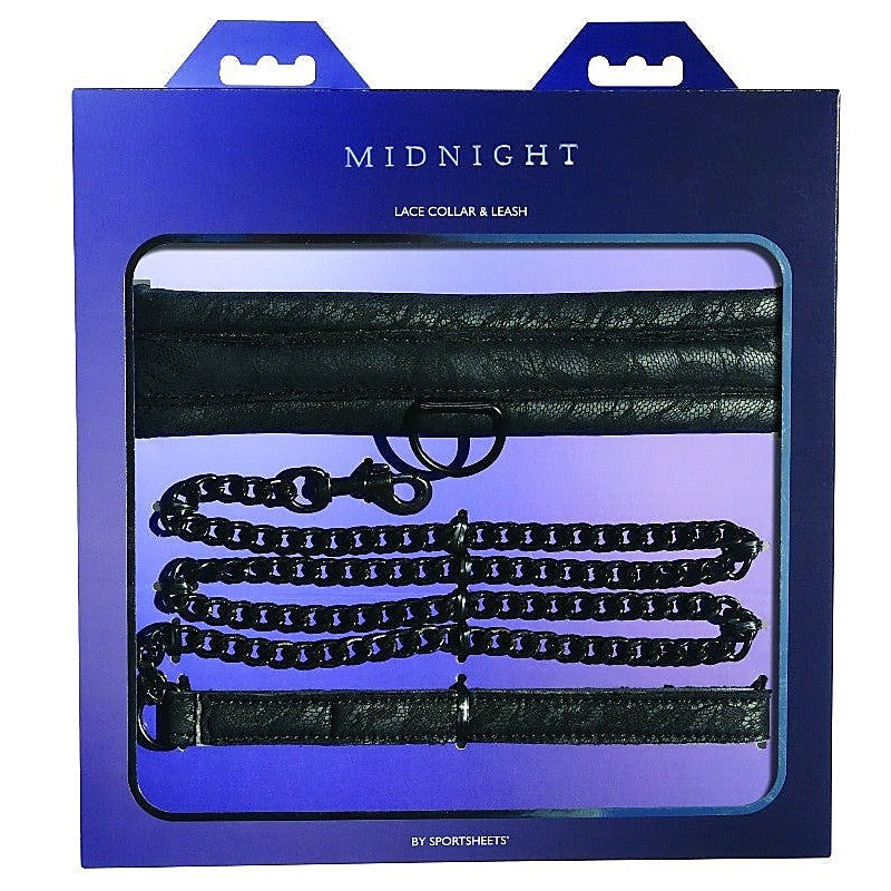 Midnight Lace Collar & Leash by Sportsheets - Collars and Leads