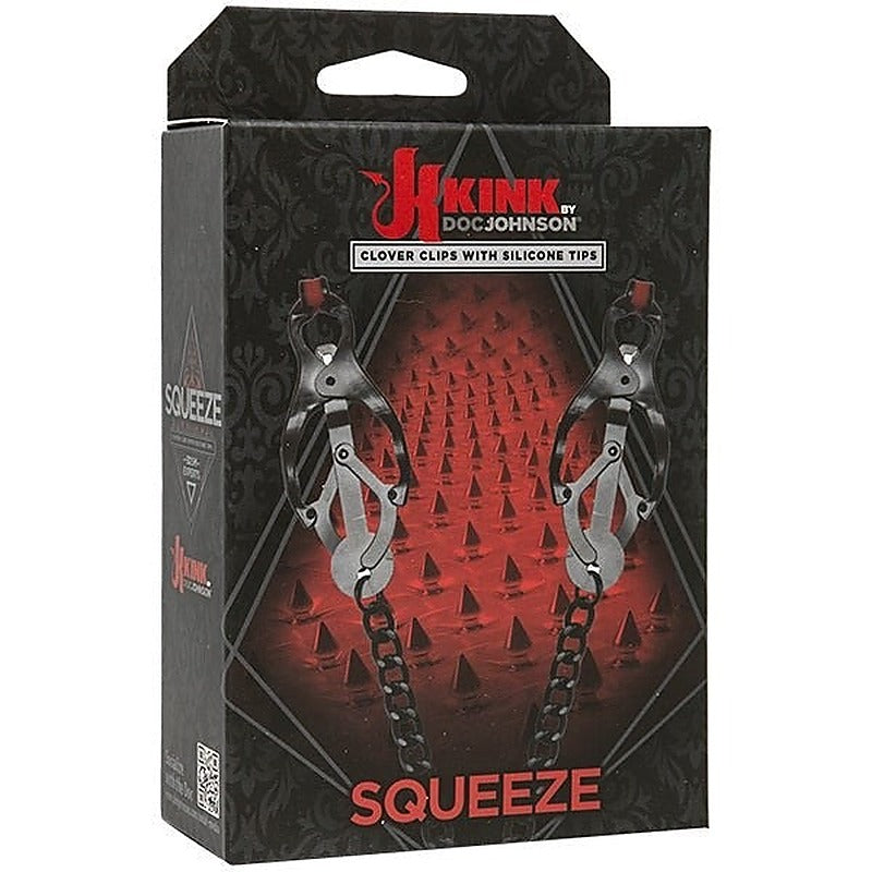 Kink Squeeze Clover Clips With Silicone Tips By Doc Johnson - Nipple and Clit Clamps
