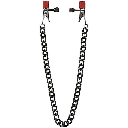 Kink Chain Nipple Clips with Heavy Chain and Silicone Tips - Nipple and Clit Clamps
