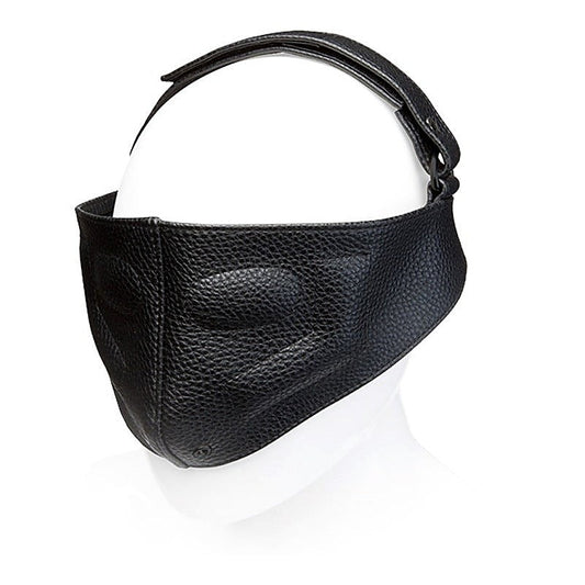 Kink Leather Blinding Mask Black By Doc Johnson - Masks And Blindfolds