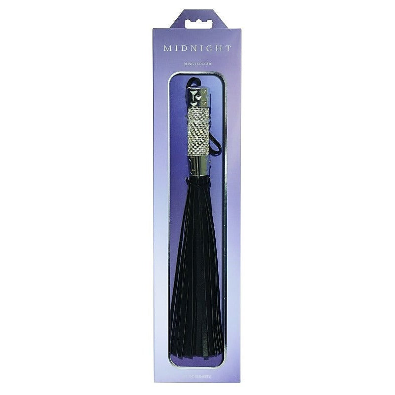 Midnight Bling Fetish Play Flogger By Sportsheets - Whips And Crops