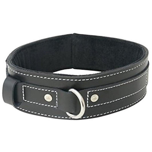 Edge Lined Leather BDSM Play Collar - Collars and Leads
