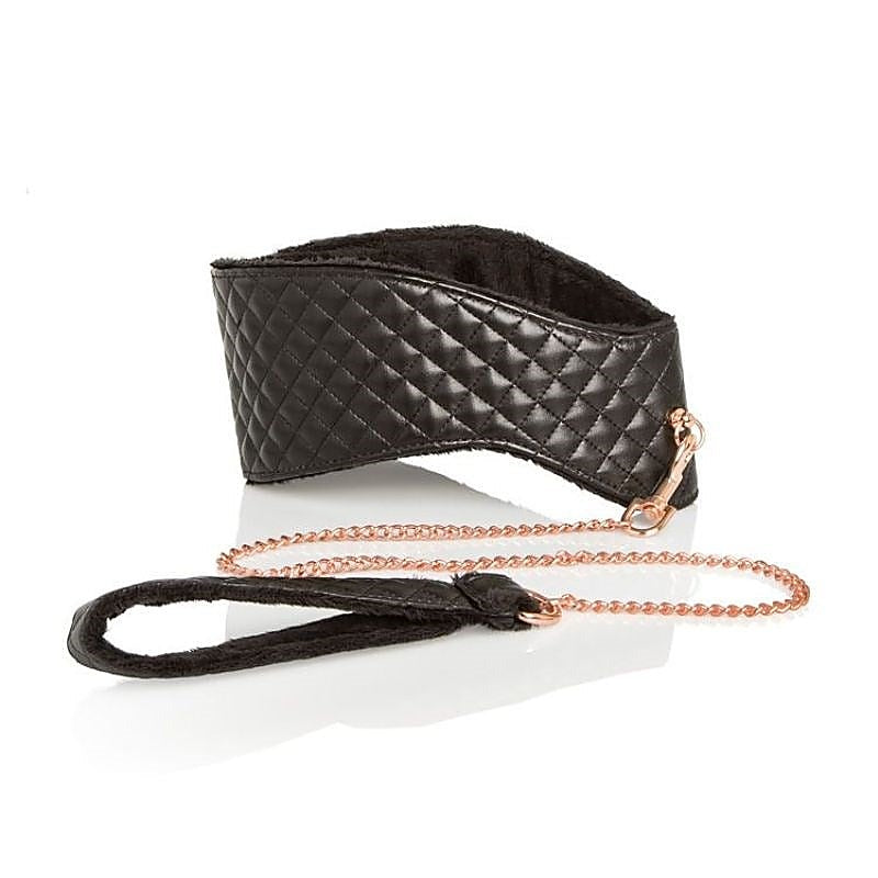 CalExotics Entice BDSM Play Posture Collar with Leash - Collars and Leads