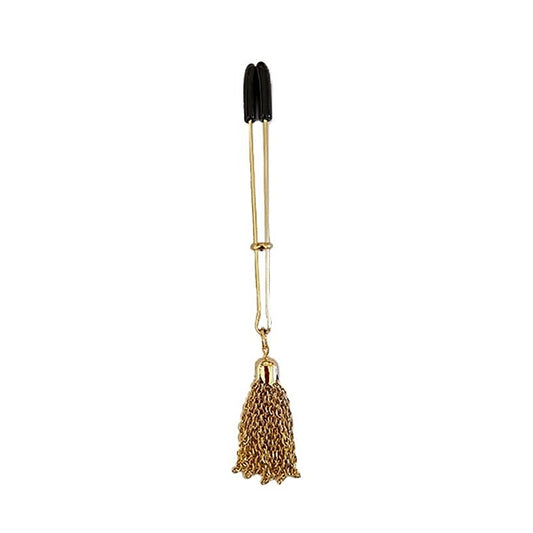 Spartacus Adjustable Tweezer Clamps with Chain Tassel - Breast and Nipple Toys