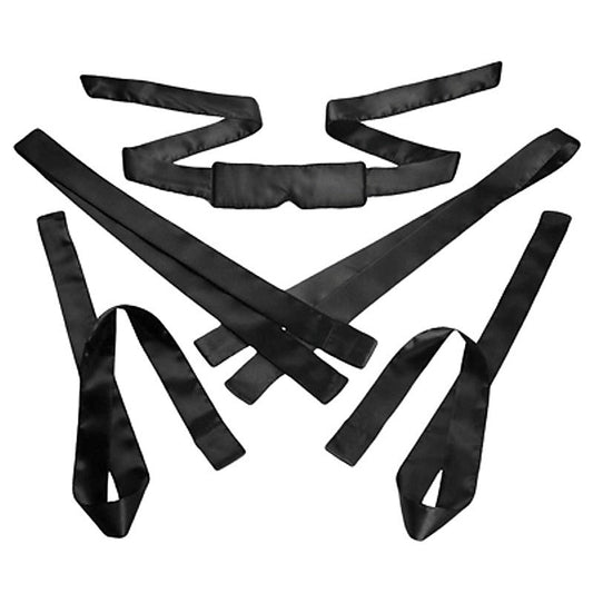 Bordeaux 5 Piece Satin Bondage Set By Xr Brands - Bondage Kits