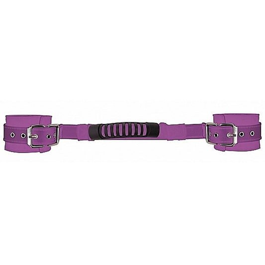 Adjustable Leather Handcuffs Purple - Cuffs and Restraints
