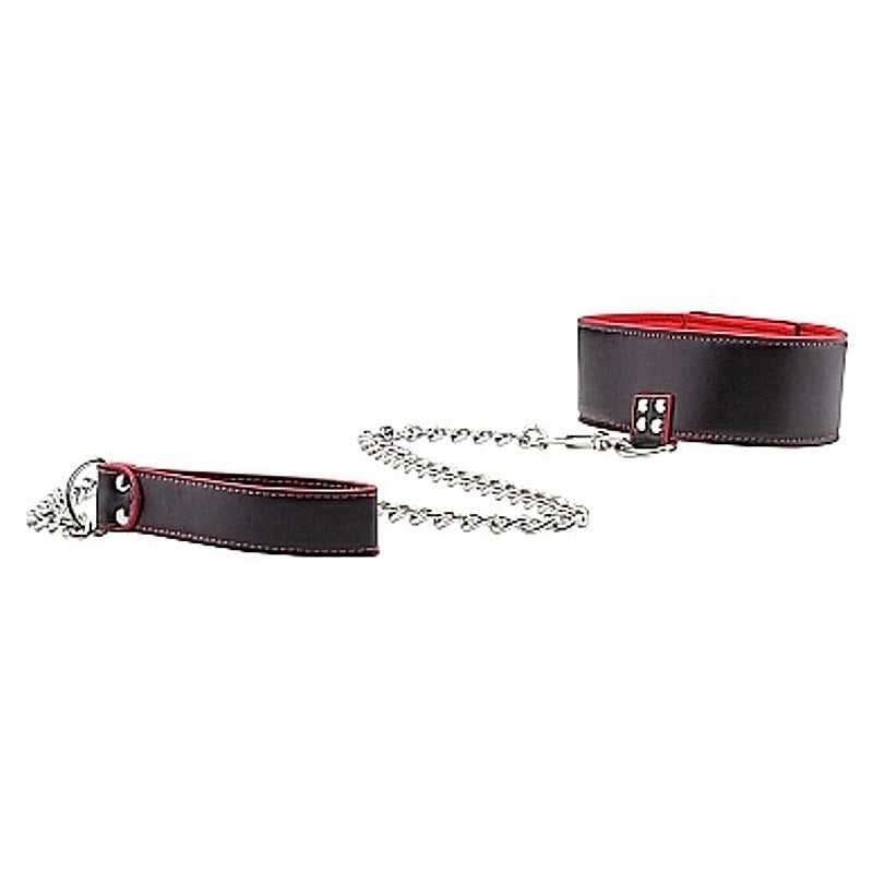 Ouch Reversible Collar With Leash By Shots Toys - Collars and Leads
