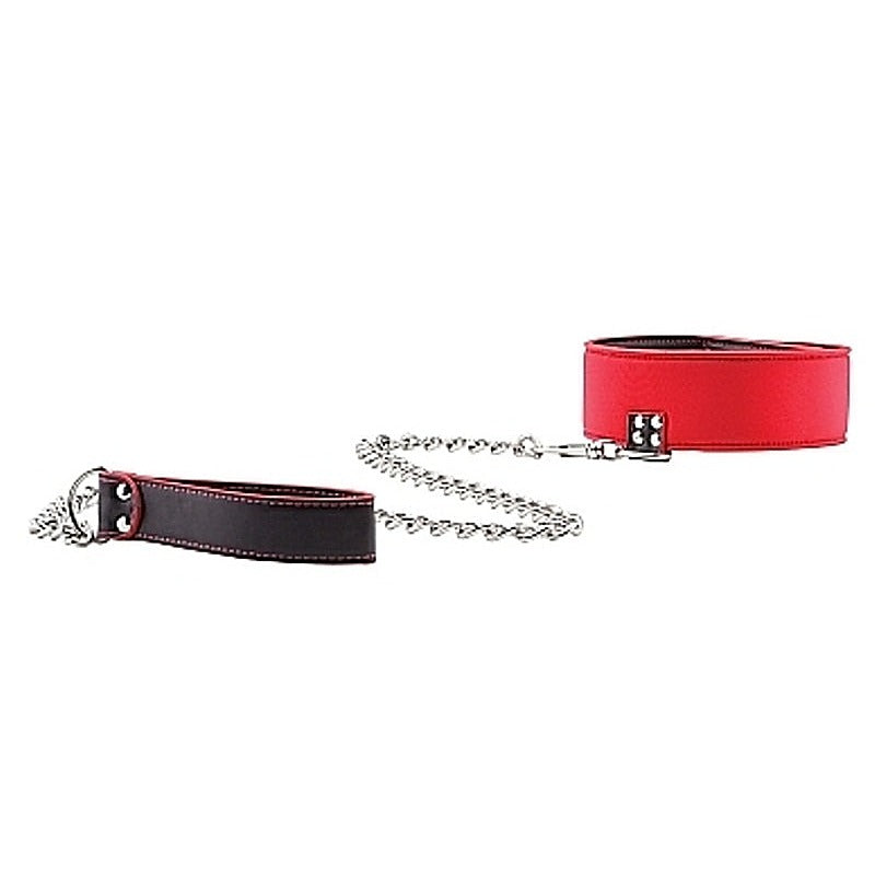 Ouch Reversible Collar With Leash By Shots Toys - Collars and Leads