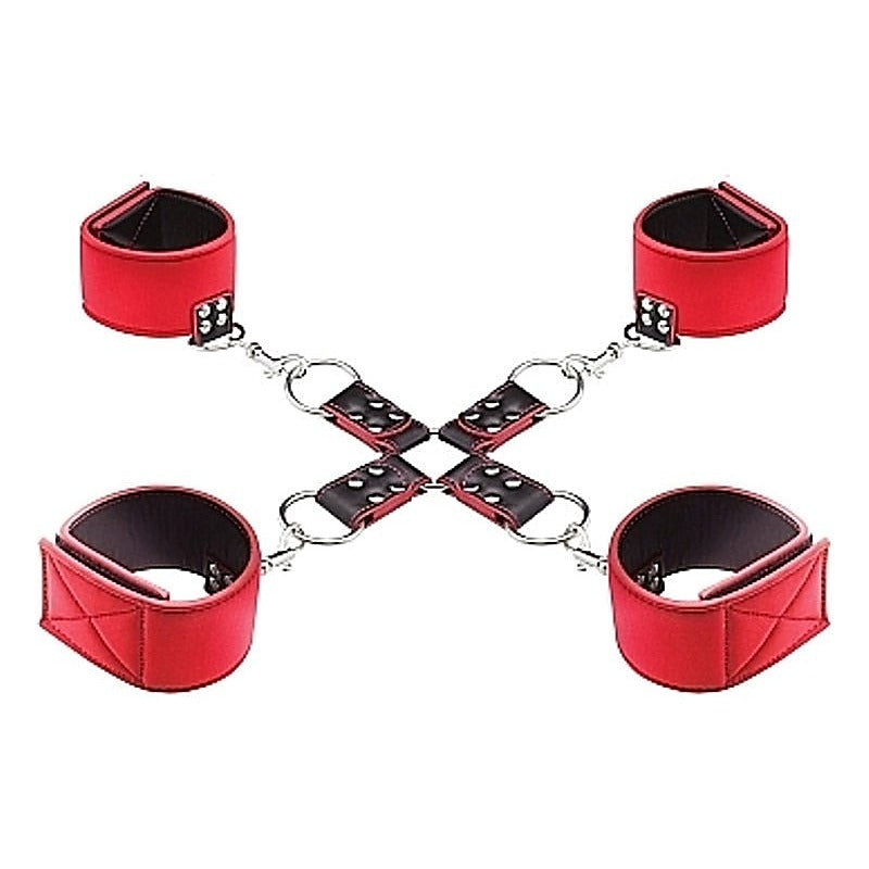 Ouch Reversible Hogtie Red by Shots Toys - Cuffs and Restraints