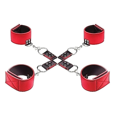 Ouch Reversible Hogtie Red by Shots Toys - Cuffs and Restraints