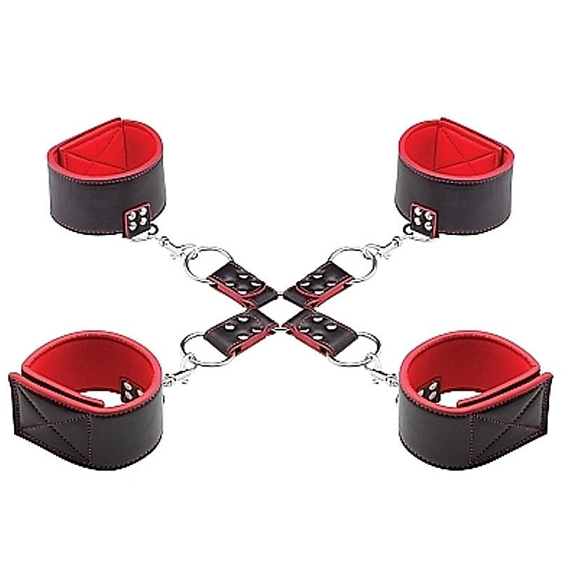 Ouch Reversible Hogtie Red by Shots Toys - Cuffs and Restraints