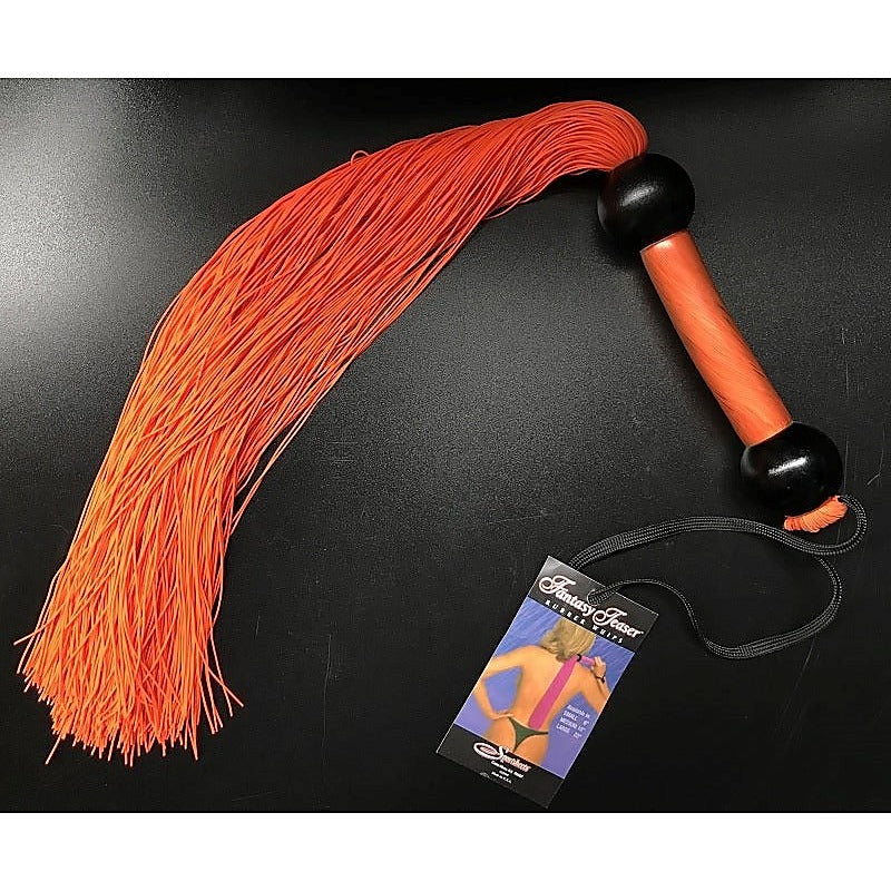 Large Orange Rubber BDSM Impact Whip by Sportsheets - Whips And Crops