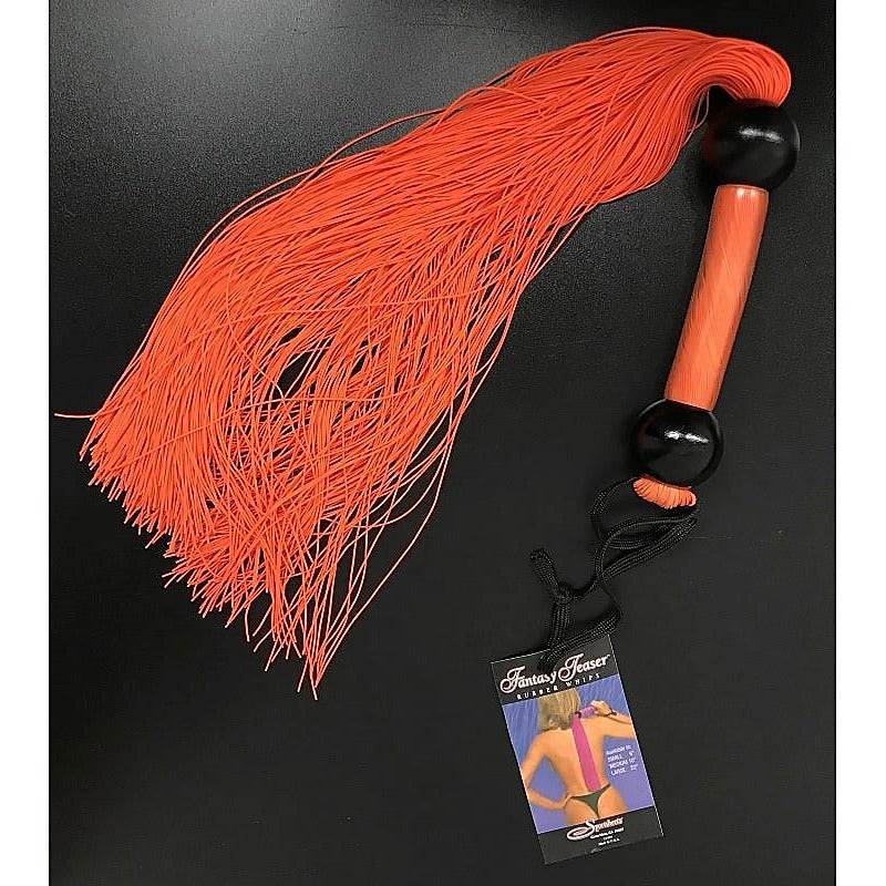 Large Orange Rubber BDSM Impact Whip by Sportsheets - Whips And Crops