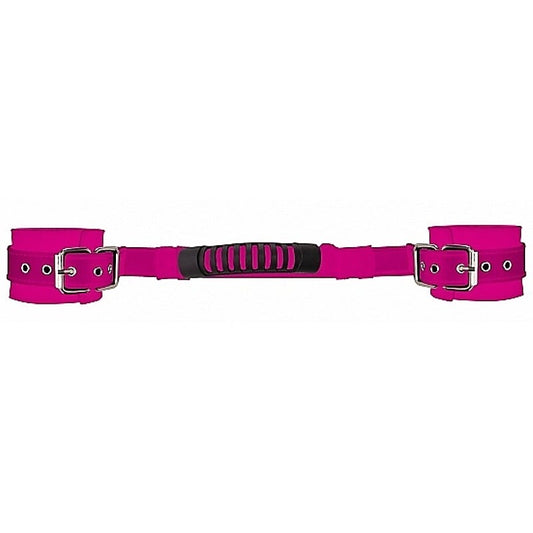 Adjustable Leather BDSM Play Handcuffs Pink