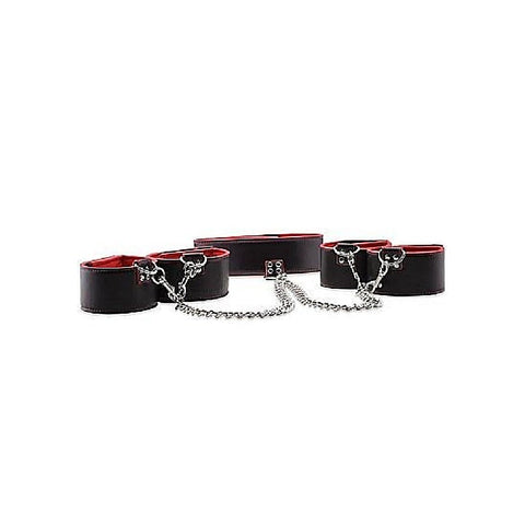 Ouch Reversible Collar / Wrist / Ankle Cuffs By Shots Toys - Cuffs and Restraints