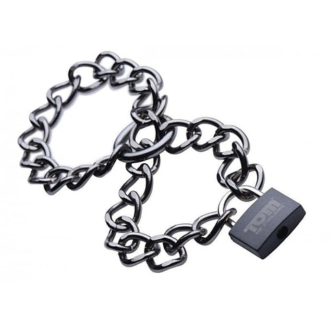 Tom of Finland Locking Chain Cuffs - Cuffs and Restraints
