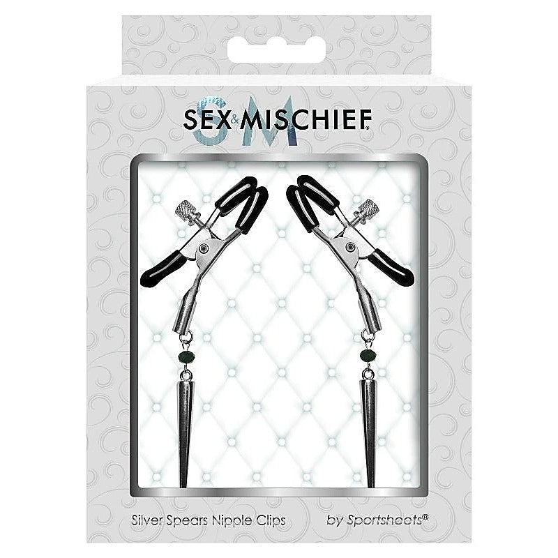 Silver Spears Nipple Clips By Sportsheets - Nipple and Clit Clamps
