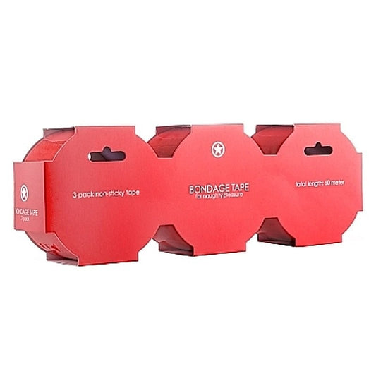 Ouch Bondage Tape 3 Pack Red - Cuffs and Restraints
