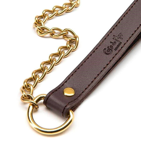 Coco de Mer Brown Leather Lead - Collars and Leads