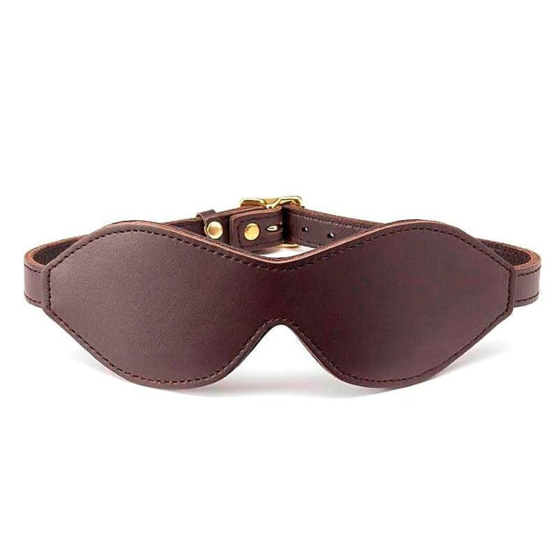 Brown Leather Blindfold by Coco de Mer - Fancy Dress Ups