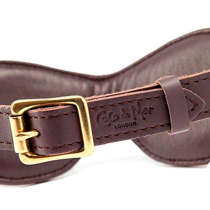 Brown Leather Blindfold by Coco de Mer - Fancy Dress Ups