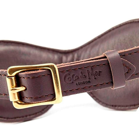 Brown Leather Blindfold by Coco de Mer - Fancy Dress Ups
