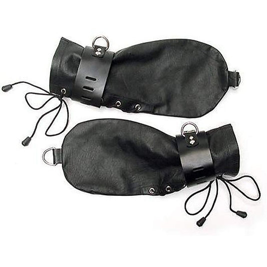 KinkLab Leather Bondage Mittens - Cuffs and Restraints