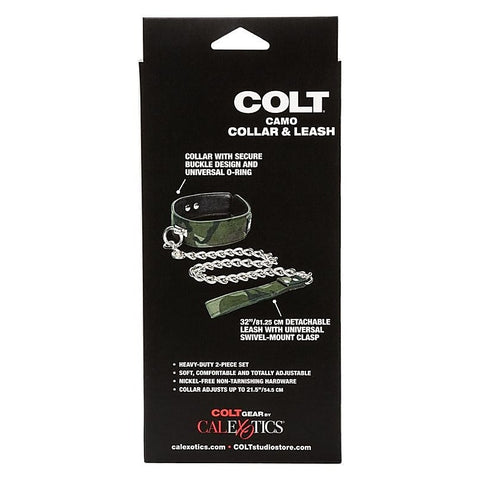 Colt Camo Fetish Play Collar and Leash - Collars and Leads