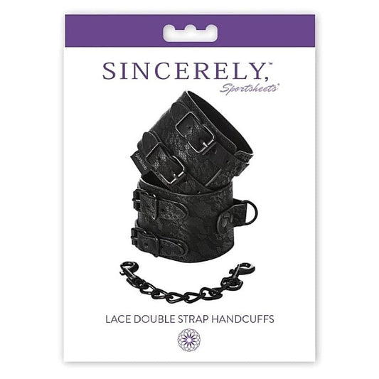 Sincerely Lace Double Strap Handcuffs - Cuffs and Restraints