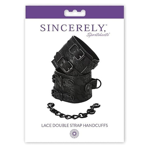 Sincerely Lace Double Strap Handcuffs By Sportsheets - Cuffs and Restraints