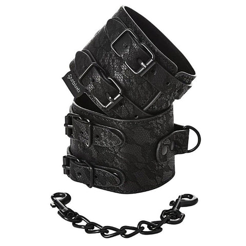 Sincerely Lace Double Strap Handcuffs By Sportsheets - Cuffs and Restraints