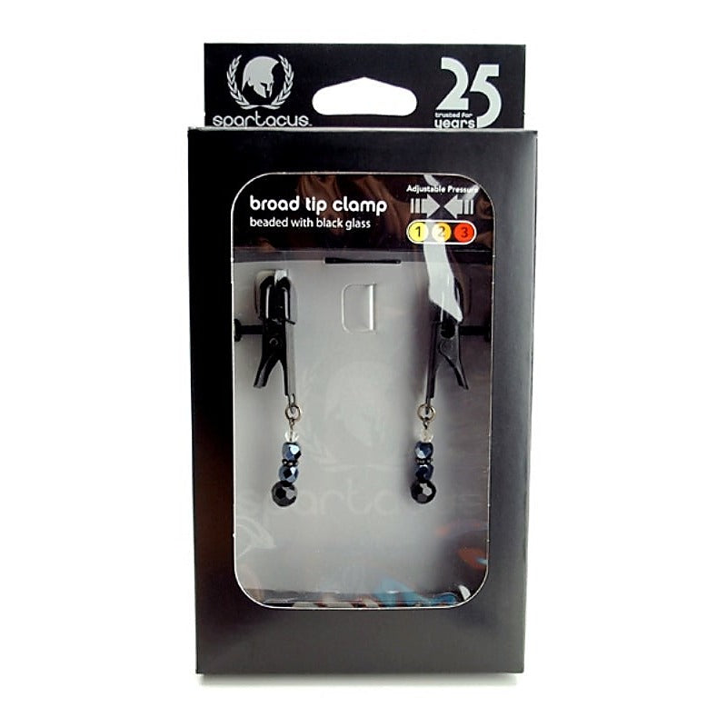 Adjustable Nipple Clamps with Glass Beads by Spartacus - Nipple and Clit Clamps