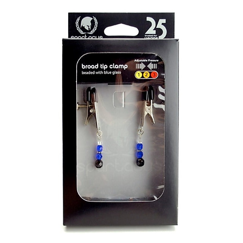 Adjustable Nipple Clamps with Glass Beads by Spartacus - Nipple and Clit Clamps