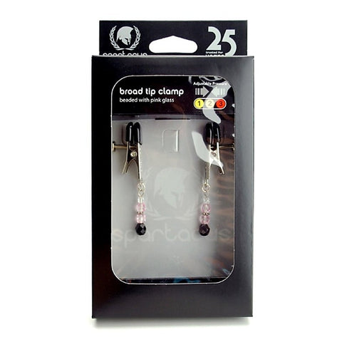 Adjustable Nipple Clamps with Glass Beads by Spartacus - Nipple and Clit Clamps