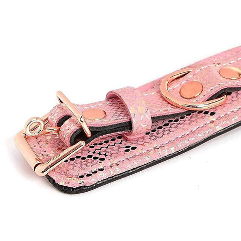 Spartacus Pink Snake Microfiber Wrist Cuffs - Cuffs and Restraints