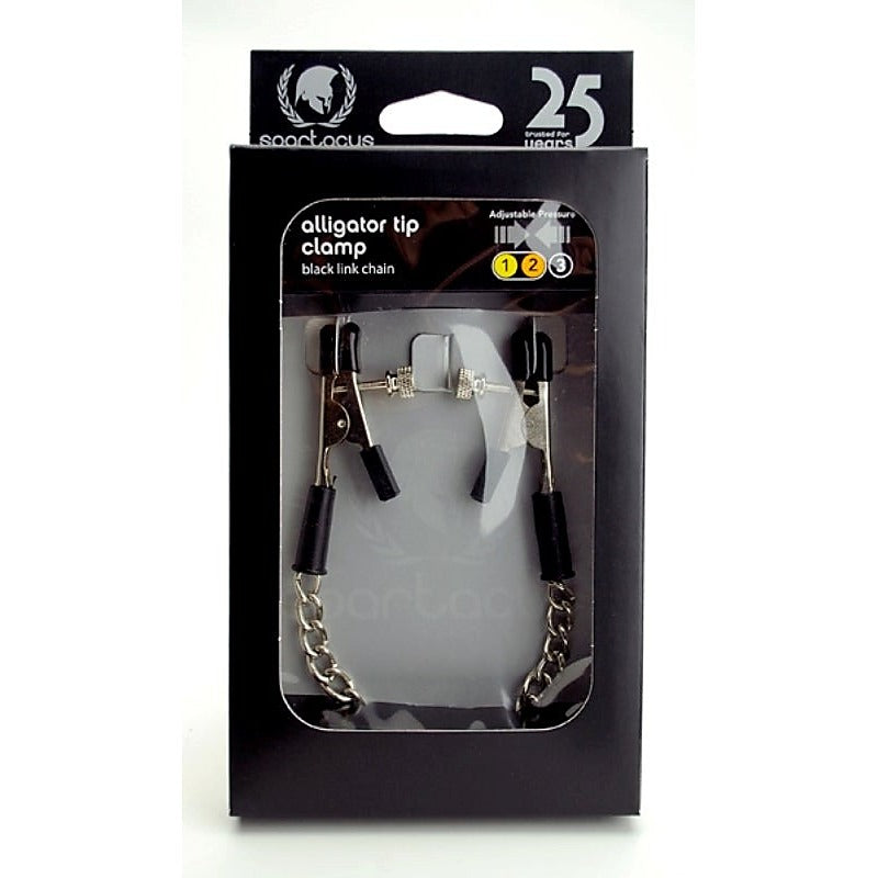 Adjustable Alligator Clamps with Link Chain by Spartacus - Cuffs and Restraints