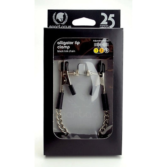 Spartacus Adjustable Alligator Clamps with Link Chain - Cuffs and Restraints