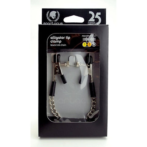 Adjustable Alligator Clamps with Link Chain by Spartacus - Cuffs and Restraints