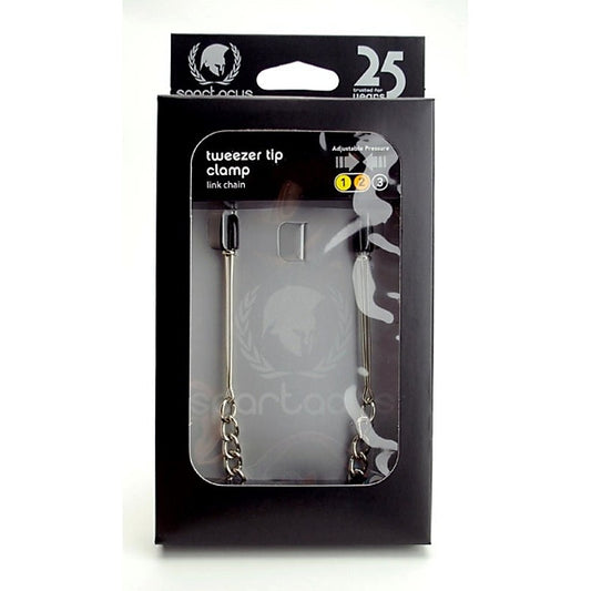 Spartacus Adjustable Tweezer Clamps with Link Chain - Breast and Nipple Toys