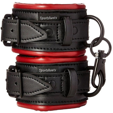 Saffron Leather Bondage Cuffs by Sportsheets - Cuffs and Restraints