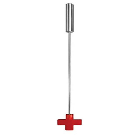Leather Cross Tipped Crop Black By Shots Toys - Whips And Crops