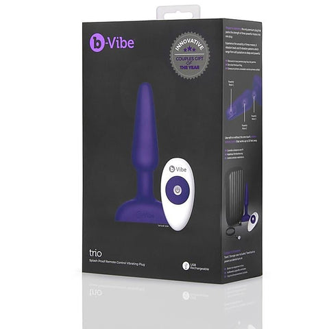 Trio Vibrating Remote Control Butt Plug by B-Vibe - Butt Plugs