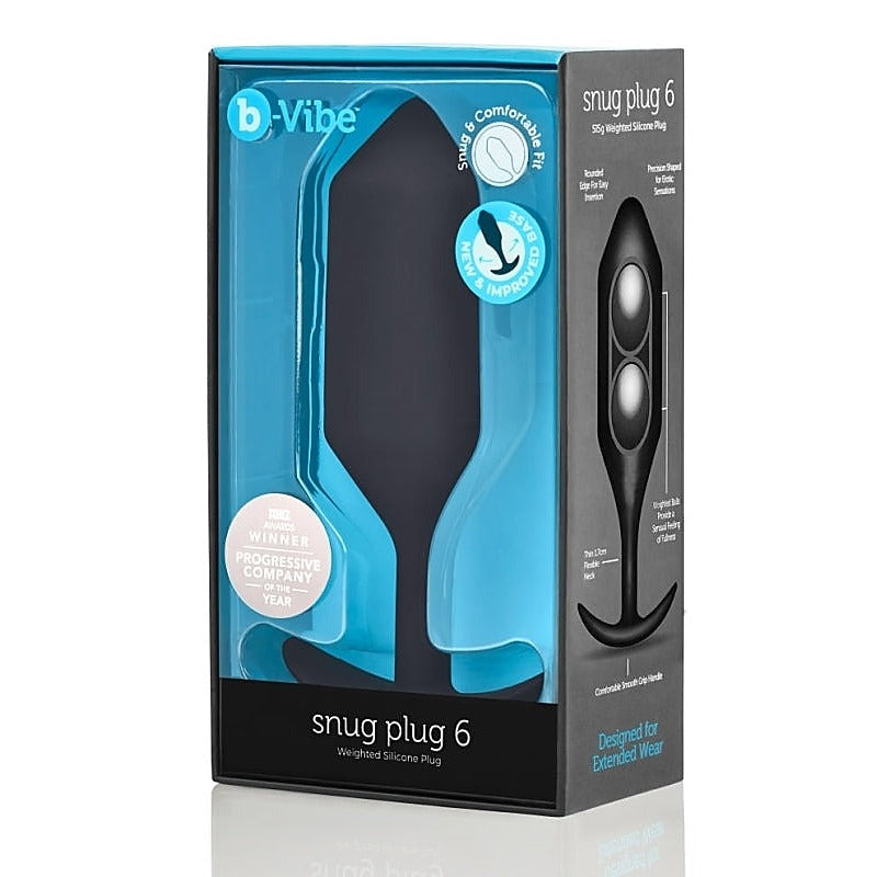 Snug Plug 6 Weighted Silicone Butt Plug by B-Vibe - Butt Plugs